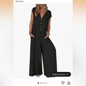 Chic Black Button-Down Jumpsuit